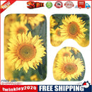 3pcs/set Bathroom Non-slip Rugs Bath Floor Toilet Cover Pads (Sunflower)