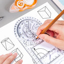 Multifunctional Geometric Ruler Plastic Drawing Ruler for Student School Offi