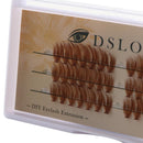 Brown Eyelash Extension Thick Long Premade Segment Cluster Lashes Grafting