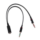 1 Female to 2 3.5mm Male Plug Y Splitter Stereo Mic Audio Adapter Cable