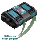 Cable Adaptor Power Adapter Charging Dock For Makita 14.4V 18V BL1830 BL1430