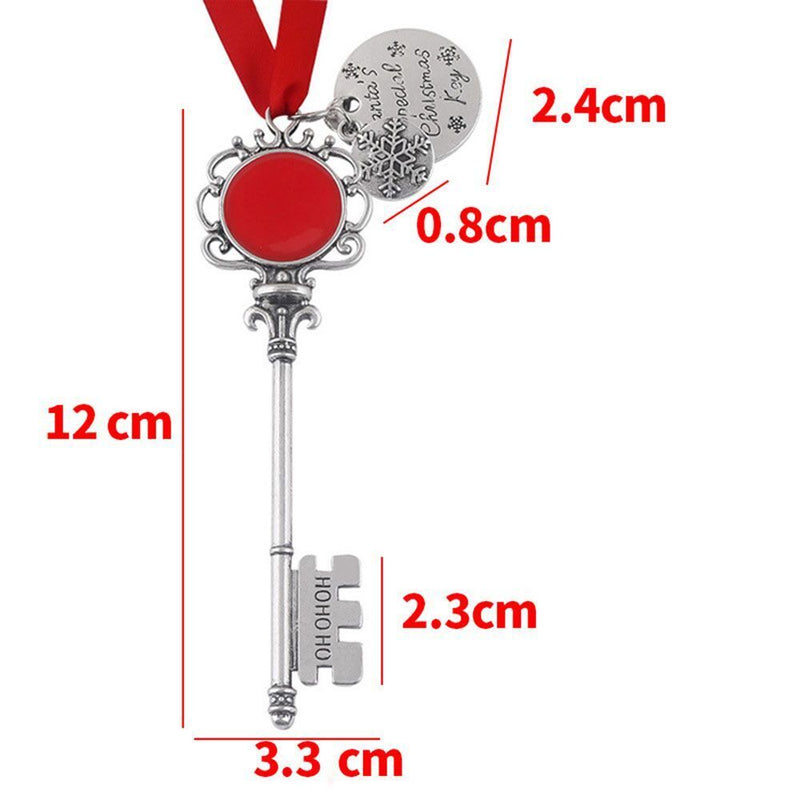 Door Key Snowflake Ribbon Magic Key Ornaments Santa Claus Christmas Keychain