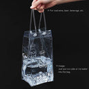 PVC Transparent Ice Bag Champagne Bottle Chiller Ice Bucket with Carry Handle
