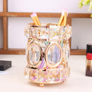 Crystal Makeup Brushes Holder Eyebrow Pencil Cosmetic Jewelry Storage Organizer