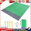 Portable Picnic Mat Outdoor Travel Waterproof Beach Blanket (Green+Grey) Newly