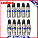 5 Pairs XLR 3-Pin Female MIC Female Audio Microphone Cable Connector Blue NG4S