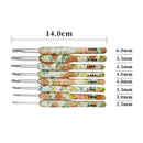 8pcs Flower Printed Crochet Hook Needles Kit Aluminum Needle for DIY Stitching