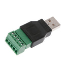 USB 2.0 Type A  to 5P Screw Shield Terminal Plug Male/Female Connector