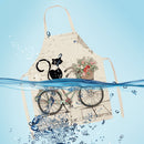 Bike Cat Kitchen Linen Apron Sleeveless Waterproof Home Bibs Cooking Accessories
