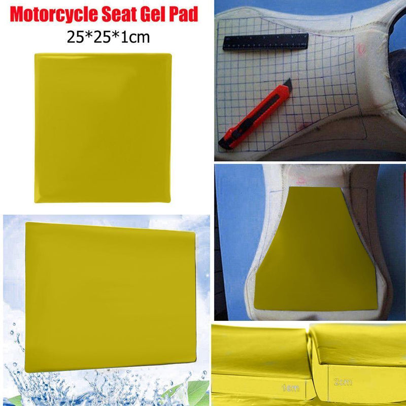 Motorcycle Seat Gel Pad Shock Absorption Mat Cushion Yellow (25x25x1cm) Newly