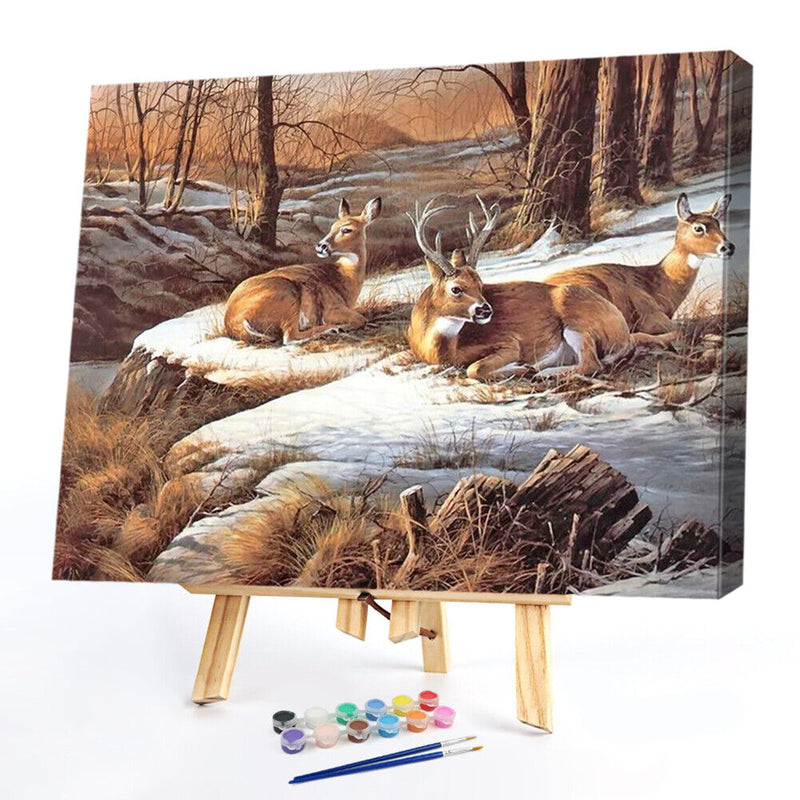 Frameless Oil Paint By Numbers Wall Art Posters Picture Craft Kit Home Gifts