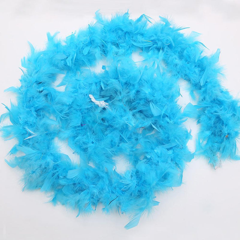 2M Christmas Tree Blue Feather Boa Strip Xmas Ribbon Wedding Garland Decor,`