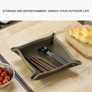 Canvas Storage Box Desktop Key Jewelry Sundries Lipstick Folding Tray (S) Newly