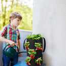 Felt Grow Bags Display Pockets DIY Hanging Strawberry Plant Bag (Black) Newly
