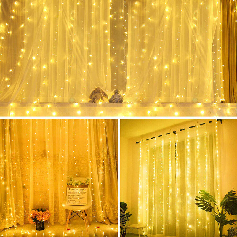 300LED String Lights 8 Modes Remote Control Waterproof for Curtain Decor