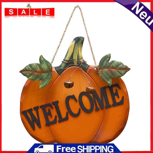 Wood Pumpkin Welcome Door Sign Home Background Wall During Living Room Decor