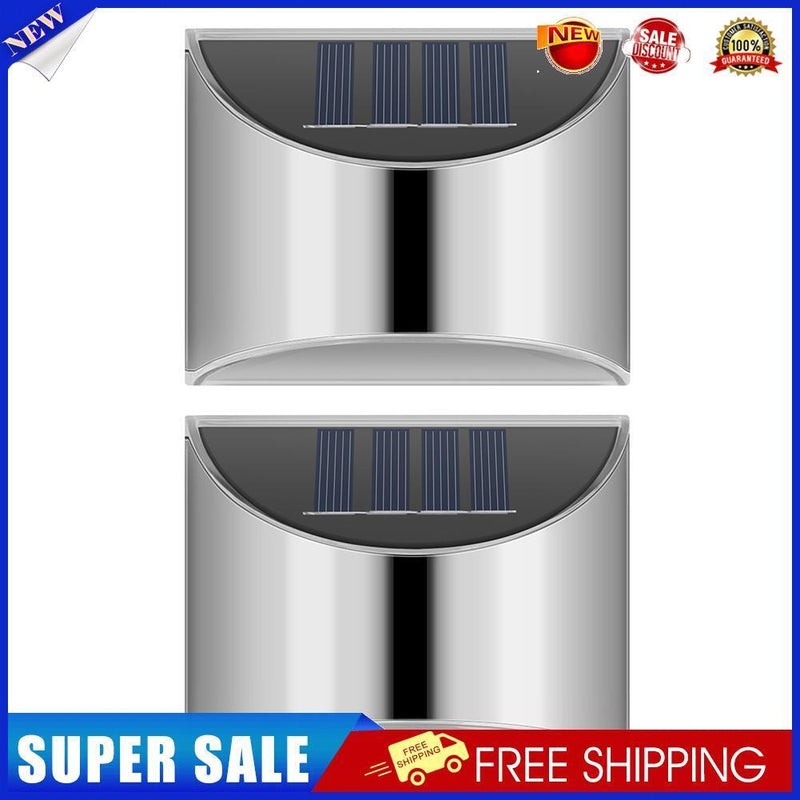 2pcs Warm White 4 LED Solar Lights Waterproof  Wall Stair Lamp for Security