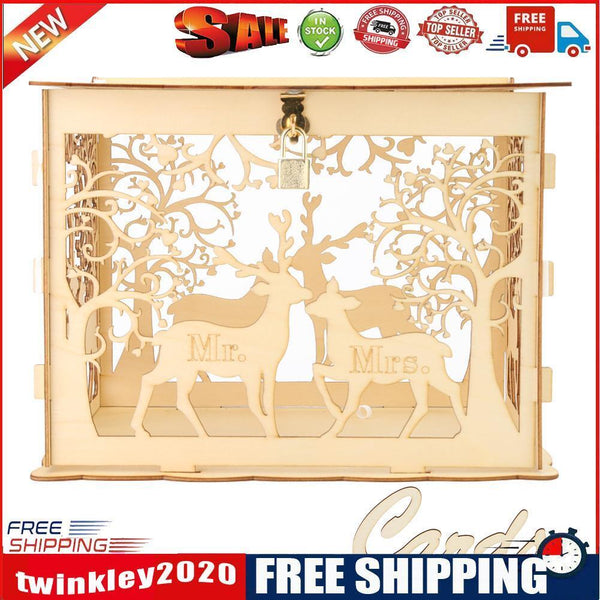 DIY Wooden Wedding Card Box Business Card Boxes Party Favor Decor (JM01367)