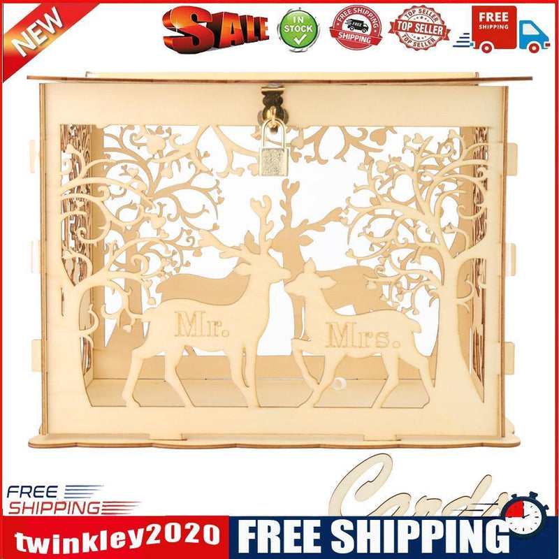 DIY Wooden Wedding Card Box Business Card Boxes Party Favor Decor (JM01367)