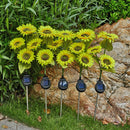 LED Solar Sunflower Shape Light Ground Plug-in Iron Lamp Path Decor (B) Newly