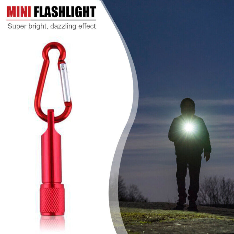 Mini LED Keychain Flashlight Aluminum Super Bright Torch Lamp Light w/ Buckle