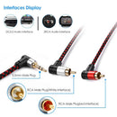 3.5mm Male to 2 RCA Male Cable Stereo Audio AUX Y Splitter Cord for DJ Amplifier