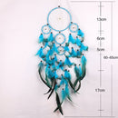 Blue Dream Catcher Net with Feathers Wall Hanging Decoration Ornament Home Car De