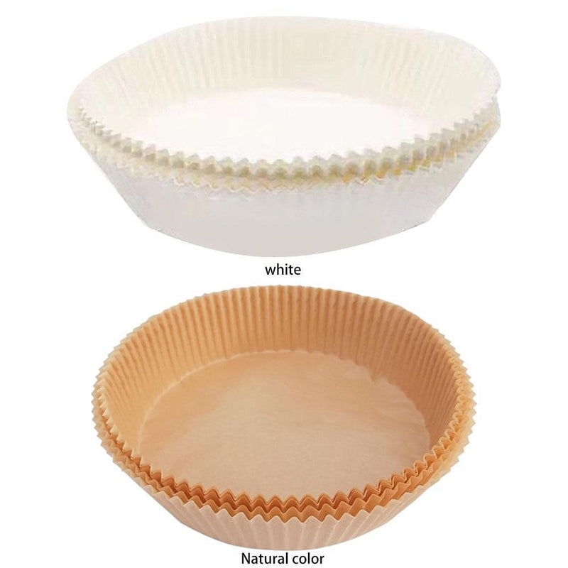 60x Air Fryer Paper Liner Non Stick Steaming Wood Pulp Paper Mats (Beige)