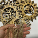Slice Wood Base Meditation Energy Flower Of Life Energy Mat Wooden Wall Sign