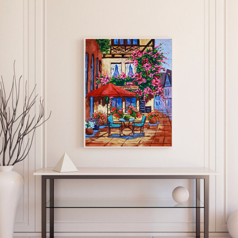 Street Corner Oil Paint By Numbers Kit DIY Acrylic Painting on Canvas Framele