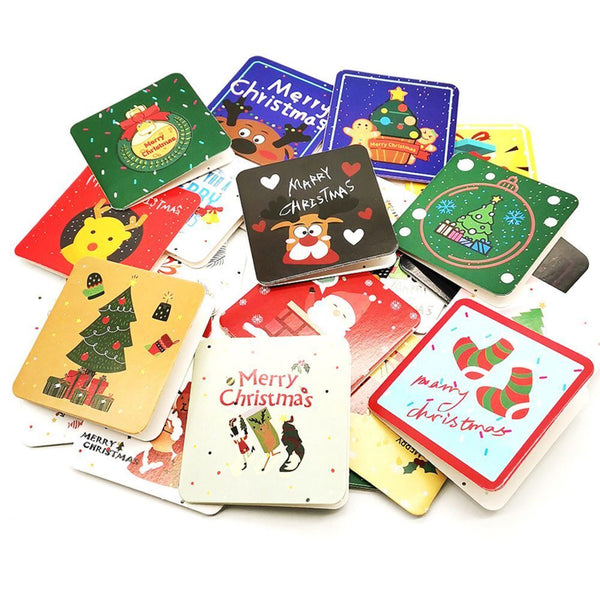 Xmas Patterns Mini Greeting Cards With Envelope Merry Christmas Postcard