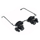 Jewelers Repair Wearing Magnifier Glasses with LED 20X Lens Magnifying Eyewear