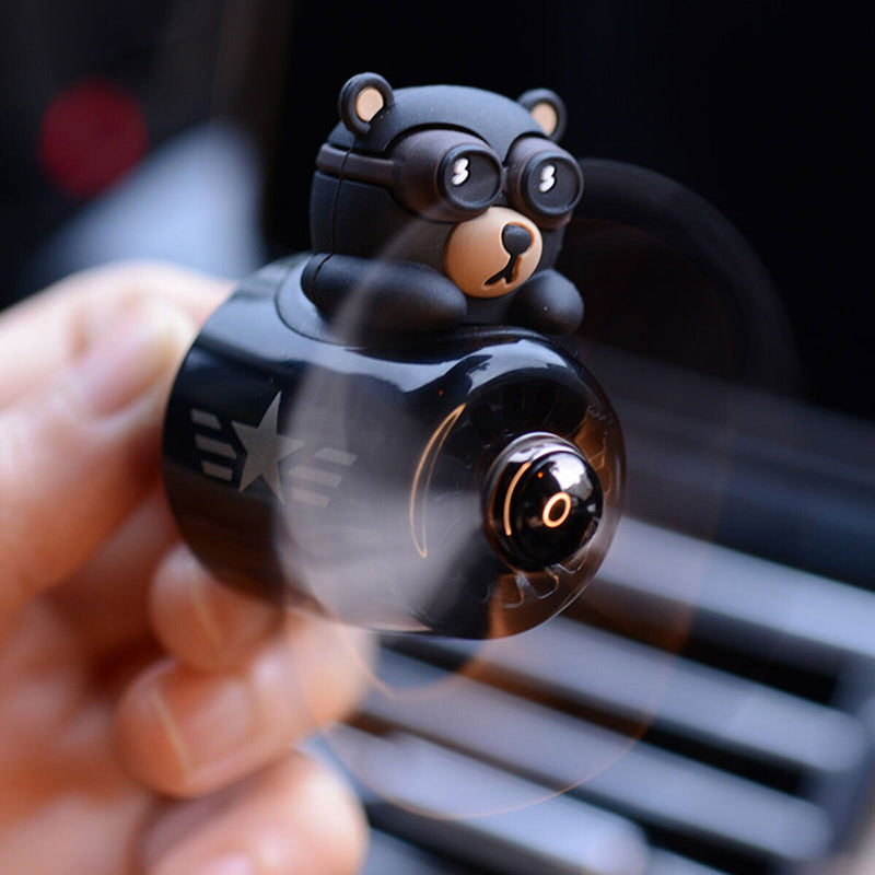 Silicone Car Air Freshener - Cartoon Bear Pilot Modeling Aromatherapy (A)