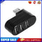 USB3.0 Hub Adapter Rotate High Speed U Disk Reader Splitter 3-Port (Black)