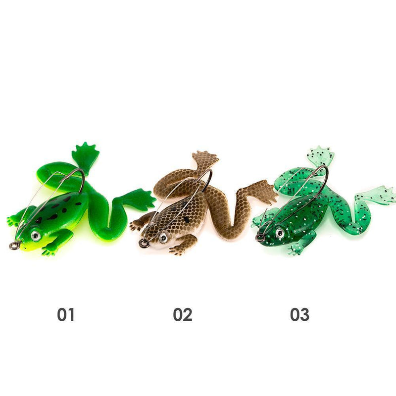 10pcs Frog Bionic Fishing Soft Lure Thunderfrog Black Fishing Bait (Brown)