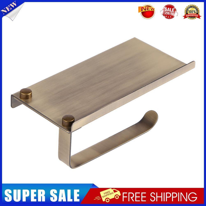 Wall Mounted Paper Towel Rack Stainless Steel Bathroom Tissue Holder (L)