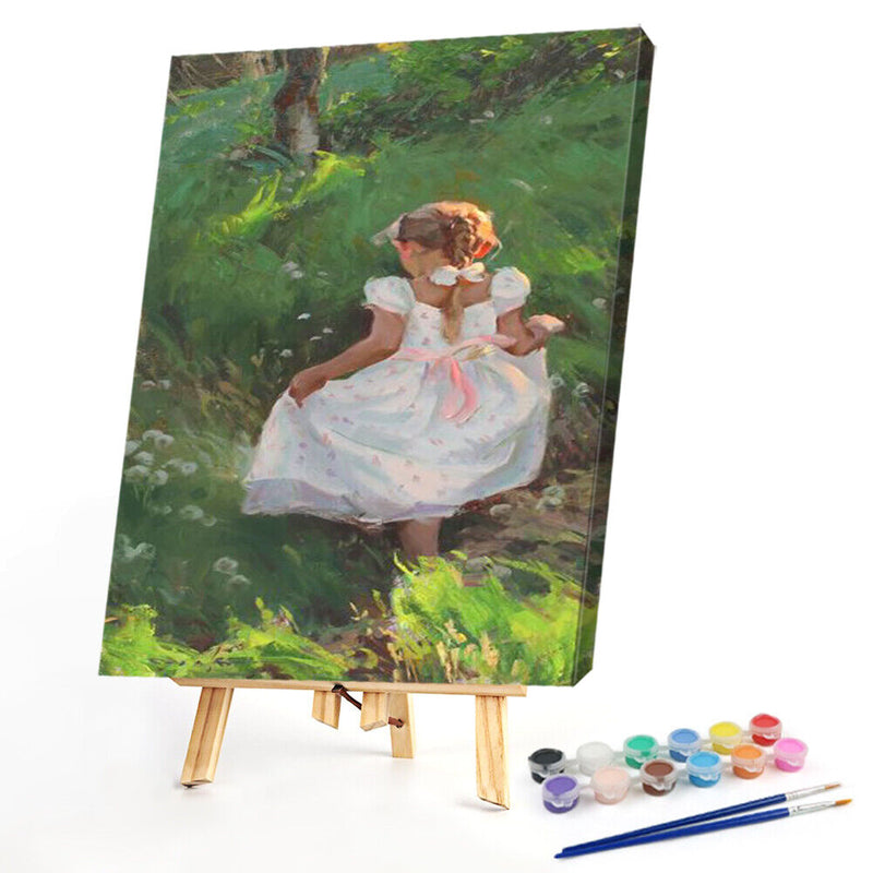 Painting By Numbers Acrylic Hand Painted Little Girl Digital Picture Art Decor
