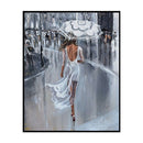 Full Cross Stitch Handcraft 11CT Stamped Umbrella Woman Needlework DIY Home Draw