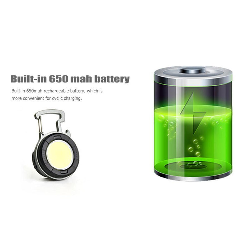 Mini LED Flashlight Keychain USB Portable Fishing Emergency Corkscrew Light