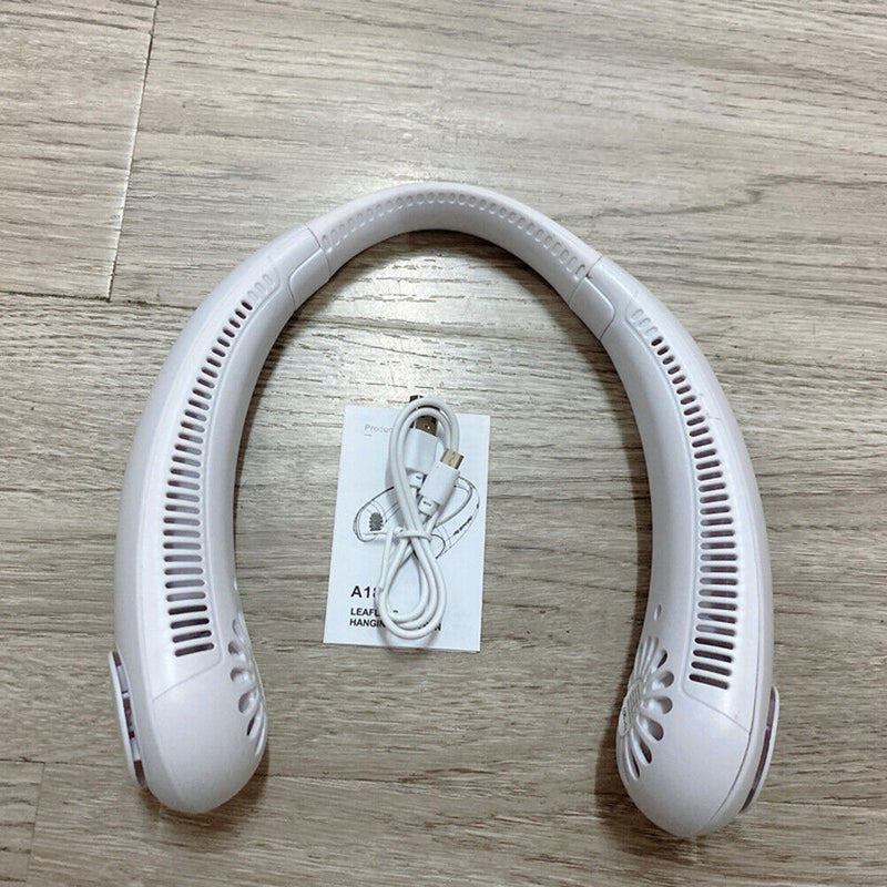 Portable Hanging Neck Fan Air Cooling Bladeless Wearable Lazy Fan (White)
