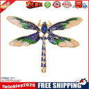 Colorful Women Dragonfly Crystal Drip Brooch Enamel Insect Lapel Pin (Blue)