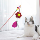 Feather Bell Flower Chaser Wand Fun Kitten Cat Teaser Rod Interactive Stick T