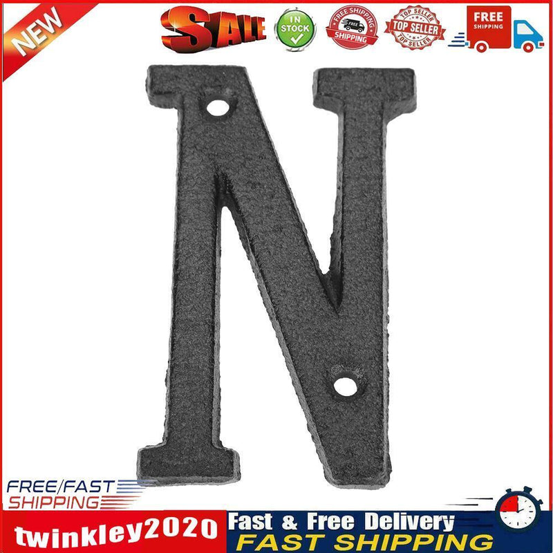 Metal Letters Cast Iron House Sign Doorplate DIY Cafe Wall Decoration (N) Newly