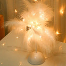 Modern Nordic Feather Light Romantic Atmosphere Lamp Bedside Decor (White) Newly