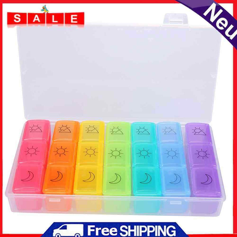 Prettygood 7-Tray Dispenser for 21-Tray Tablets, for 7 days