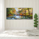 River in Forest Oil Paint By Numbers DIY Handpainted on Canvas Wall Art Pictu