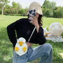 Fashion Women Duck Shape PU Leather Cartoon Patchwork Handbags Crossbody Bags