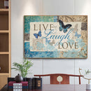 5D DIY Round Drill Diamond Painting Blue Butterfly Letters Art Landscape Mo
