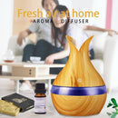 300mL Wood Grain Aroma Essential Oil Diffuser Air Humidifier (Light Brown) Newly