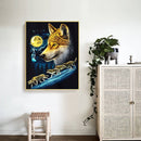 5D DIY Full Drill Round Shape Wolves Rhinestone Diamond Drawing for Bedroom